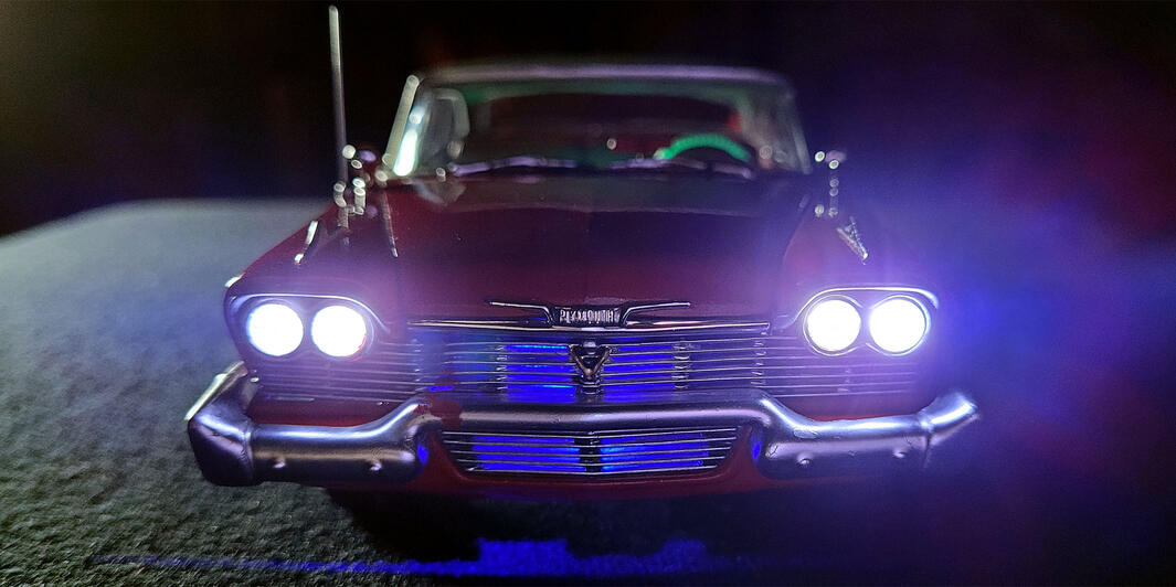 A 1/25 scale model of Christine in Darnell's Garage. Based on the 1983 John Carpenter movie.